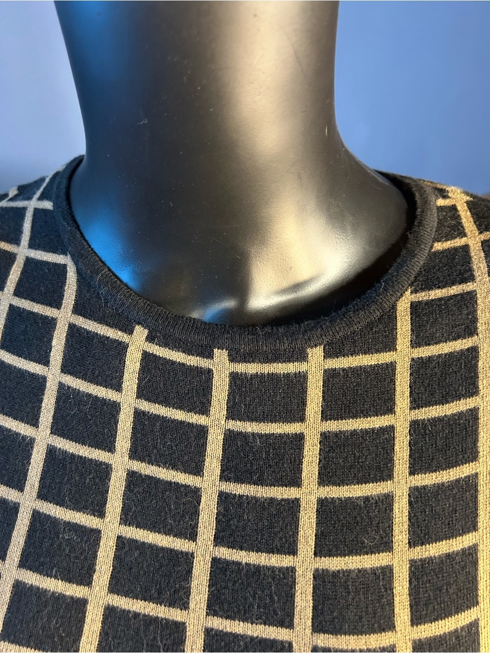Gabby Skye Black and Tan Windowpane Fit-and-Flare Dress. EUC - Picture 4 of 4